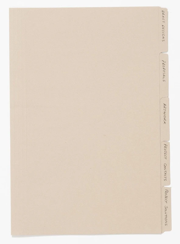 Exacompta - Ref FT170-BUFZ - Guildhall - Tabbed Folders, 345x240mm, 170gsm Lightweight Premium Manilla, A4 & Foolscap Documents, Tabs for Use With Suspension Folders - Buff, Pack of 100