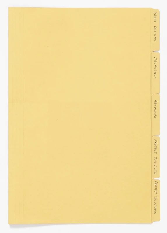 Exacompta - Ref FT170-YLWZ - Guildhall - Tabbed Folders, 345x240mm, 170gsm Lightweight Premium Manilla, A4 & Foolscap Documents, Tabs for Use With Suspension Folders - Yellow, Pack of 100