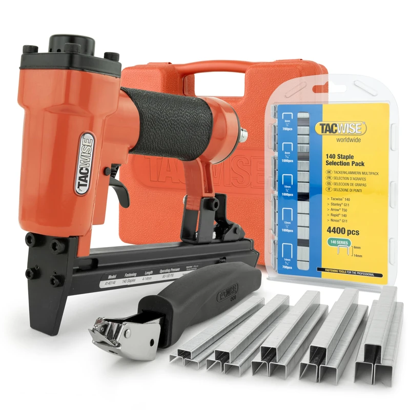Tacwise 1287 A14014V Upholstery Air Stapler with 4,400 x 6-14mm Staples and Staple Remover