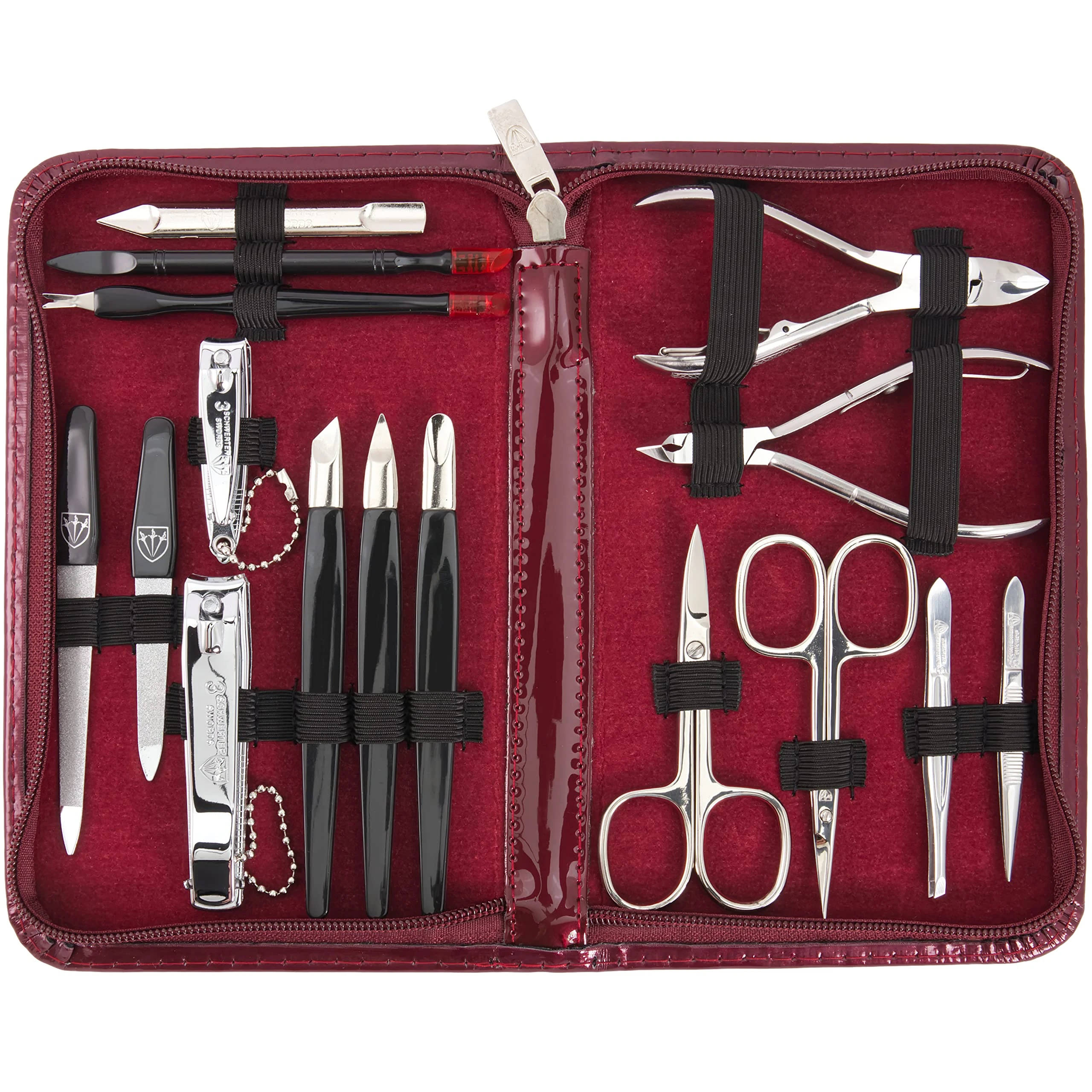3 Swords Germany Exclusive 16-Piece MANICURE - PEDICURE - GROOMING - NAIL CARE set/kit/case - Brand quality since 1927