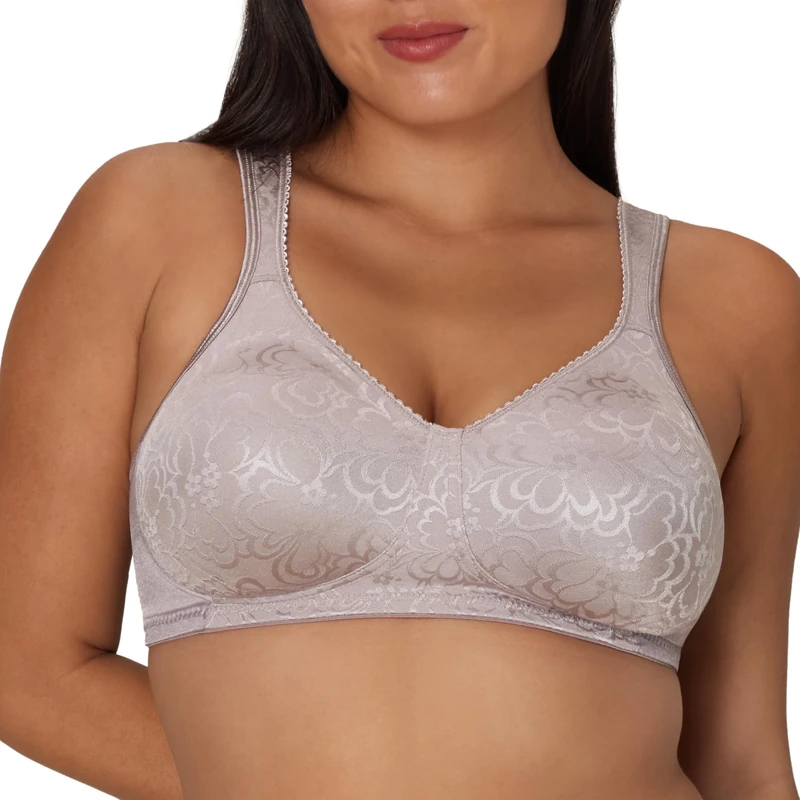 Playtex Women's 18 Hour 4745 Ultimate Lift & Support Wireless Full-Coverage Bra, Single or 2 Pack, Warm Steel, 38D