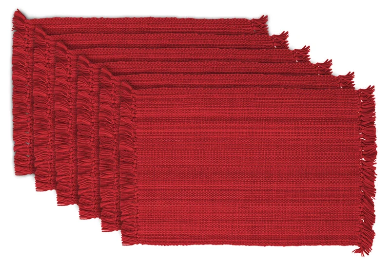 DII Tabletop Collection, Cotton, Tango Red, Placemat Set, 13x19