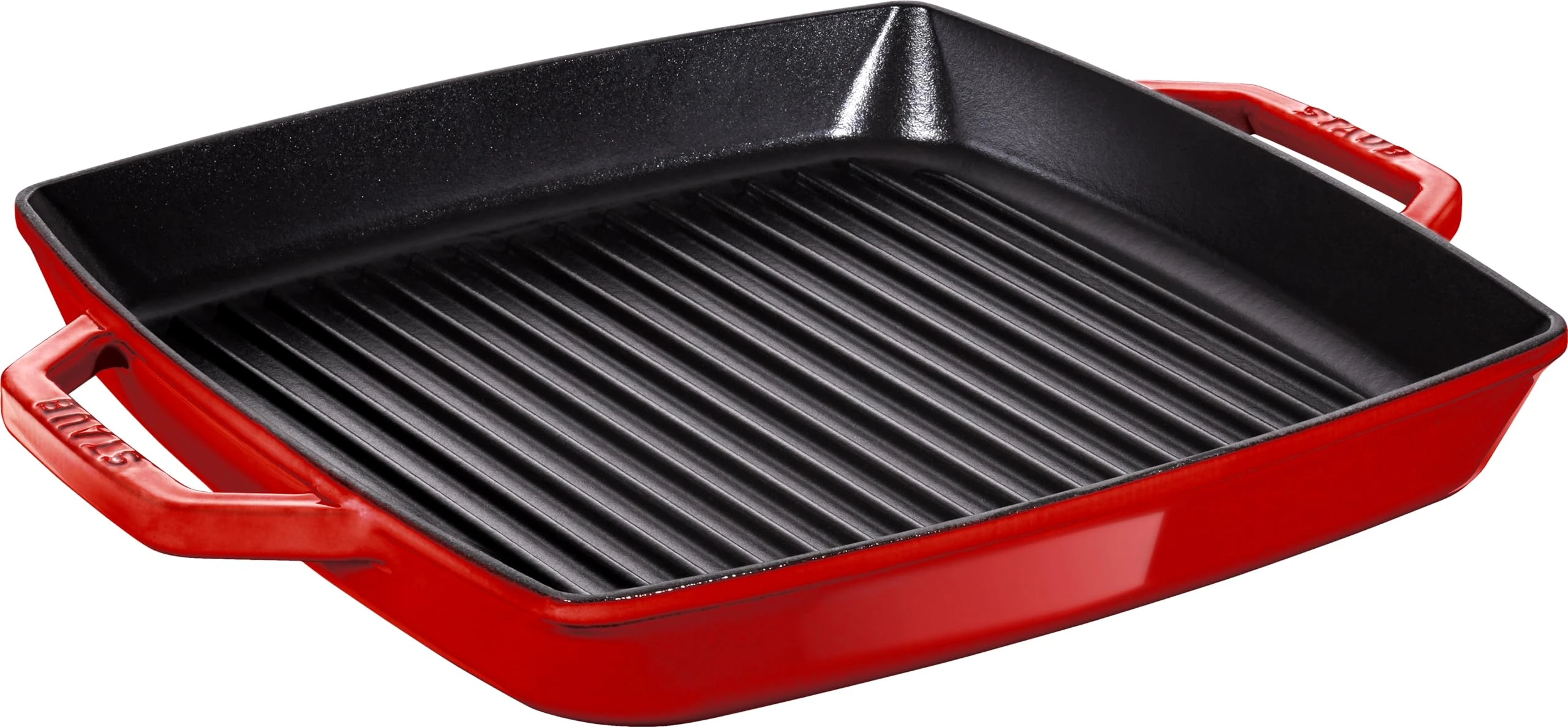 STAUB Cast Iron Pan with two handles, Suitable for induction, 28 x 28 cm, Red