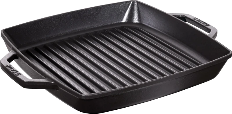 STAUB Cast Iron Double Handle Grill Pan 28 x 28 cm Black