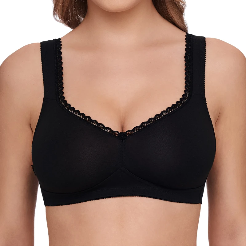 Susa Women's 7758 Bra, Semi-Sheer, Black, 38A