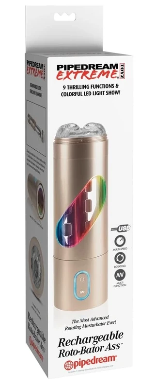 PipeDream Extreme Rechargeable Roto Bator Ass Vibrating Masturbator