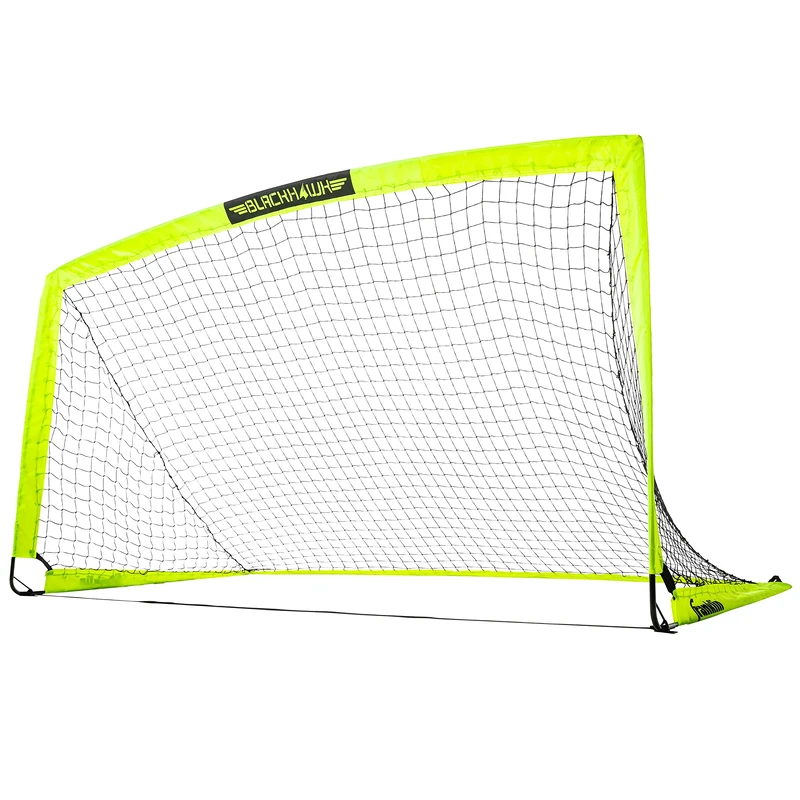 Franklin Sports Blackhawk Backyard Soccer Goal - Portable Kids Soccer Net - Pop Up Folding Indoor + Outdoor Goals - 6'6" x 3' 3' - Optic Yellow