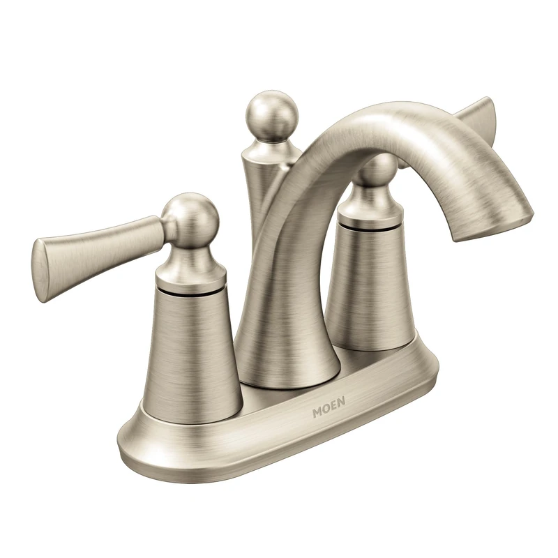 Moen 4505BN Wynford Two-Handle Centerset High Arc Bathroom Faucet, Brushed Nickel