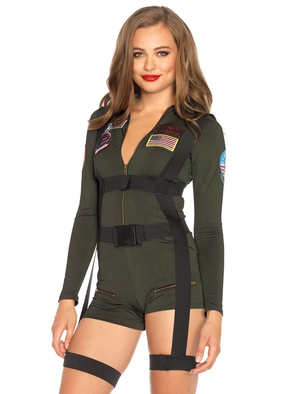 Leg Avenue Adult Top Gun Romper Sexy Costume