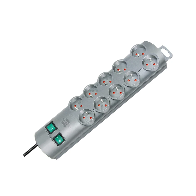Brennenstuhl Primera-Line Power Strip 10G 10-Way Socket Strip 2 m with 2x Switches FR Plug