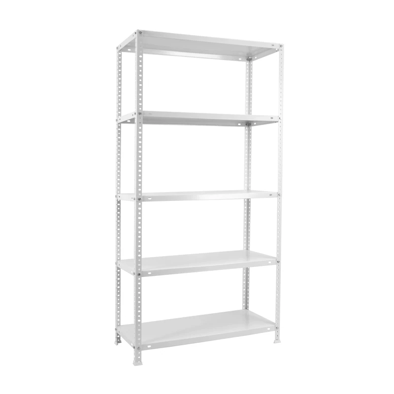 Simon Rack Garage Shelving Units 1800x800x400 mm, 5 Tier Steel Rack, 100 kg per Shelf, White - Comfort