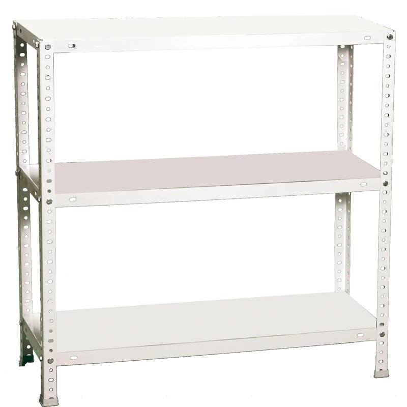Simon Rack Garage Shelving Units 900x900x400 mm, 3 Tier Steel Rack, 75 kg per Shelf, White - Advantage