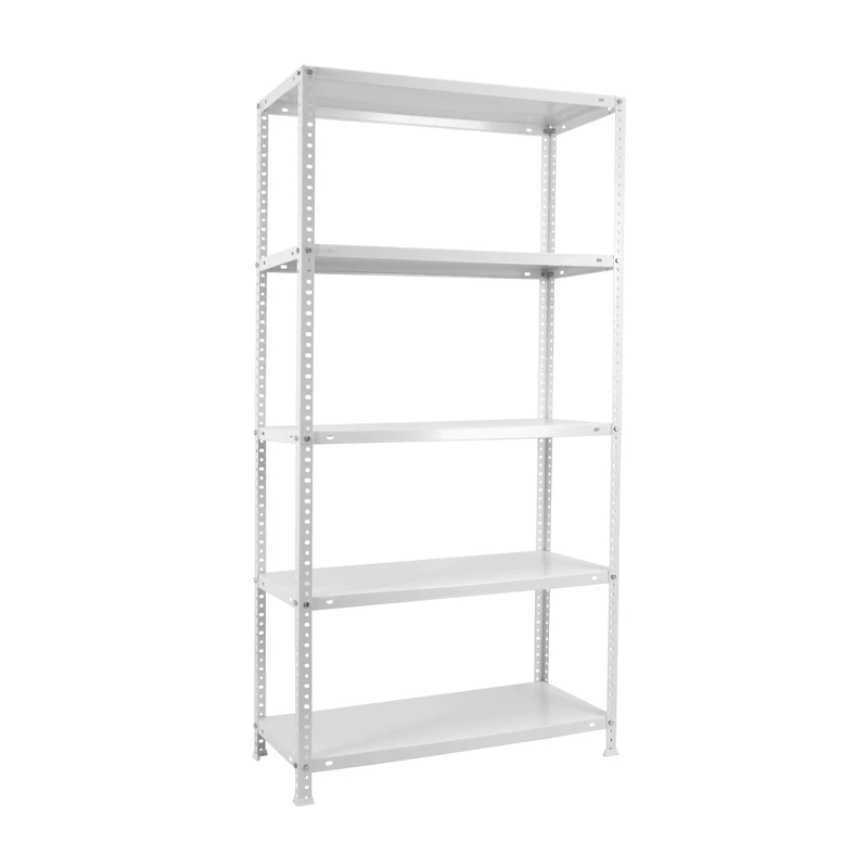 Simon Rack Garage Shelving Units 1800x800x300 mm, 5 Tier Steel Rack, 100 kg per Shelf, White - Comfort