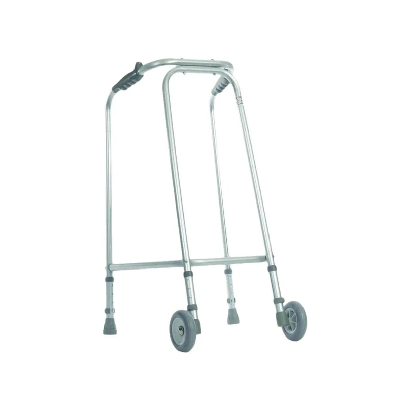 Aidapt Paediatric Ultra Narrow Frame Adjustable Height Aluminium Lightweight Walking Frame with Wheels and Anti Slip Ferrule Feet to Aid Stability and Confidence When Walking Aid