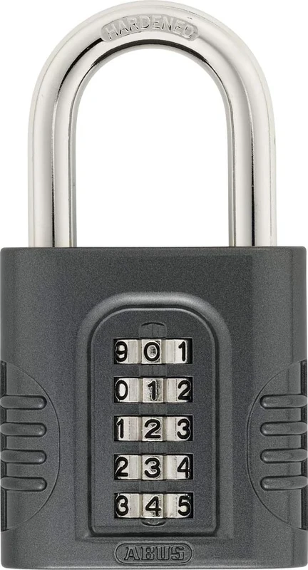 ABUS Combination Lock 158/65 - Padlock with Cast Zinc Casing - with Individually Adjustable Combination Code - ABUS Security Level 8 - Dark Grey