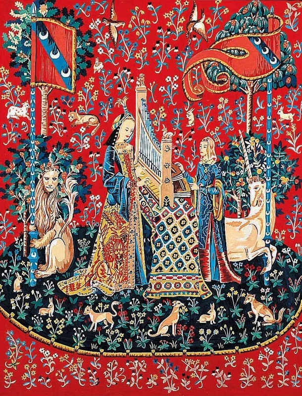 Margot de Paris "La Dame A La Licorne L'ouïe Printed Tapestry Canvas, Multi-Colour