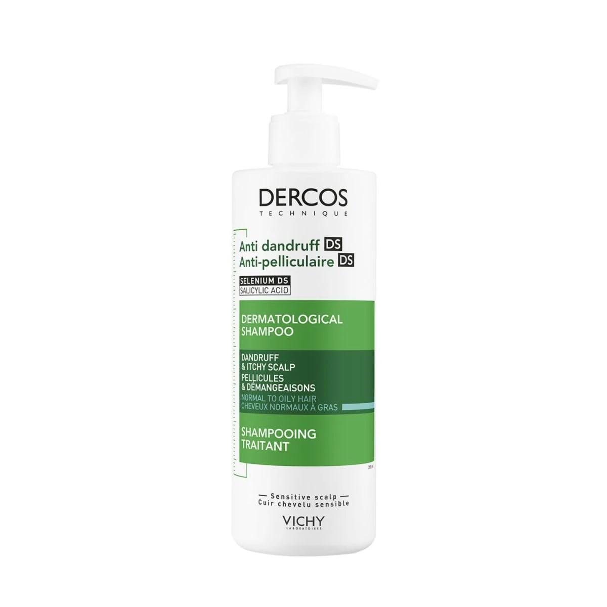 Vichy Dercos Anti-Dandruff and Anti-Itch Shampoo for Normal to Oily Hair 390ml
