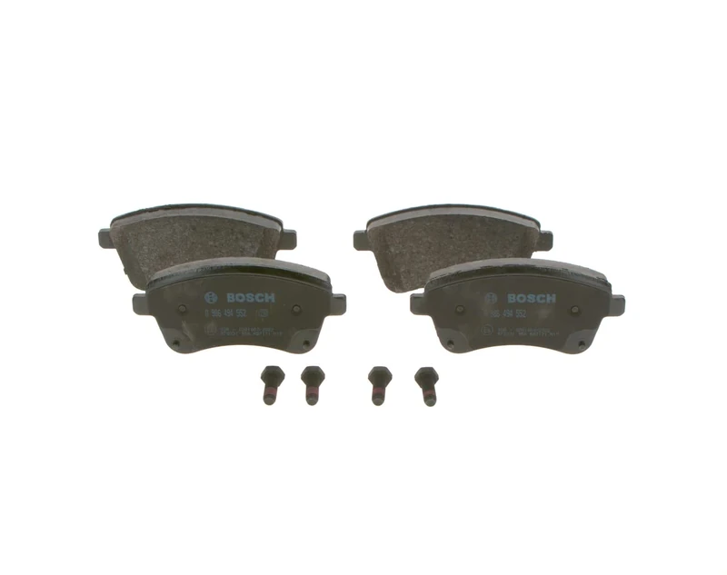 Bosch BP1473 - Brake Pads Car Front Axle - Bosch Quality - Reduced Noise and Dust - ECE-R90 Certified - Copper-Free - 1 Set of 4 Pads - With Accessories