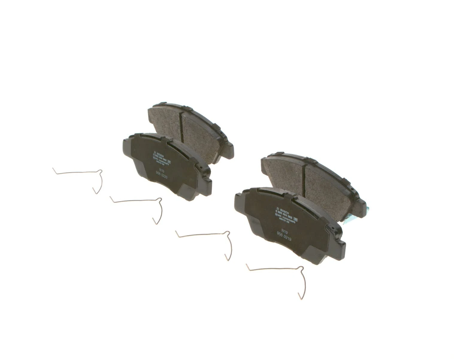Bosch BP1483 - Brake Pads Car Front Axle - Bosch Quality - Reduced Noise and Dust - ECE-R90 Certified - Copper-Free - 1 Set of 4 Pads - With Accessories