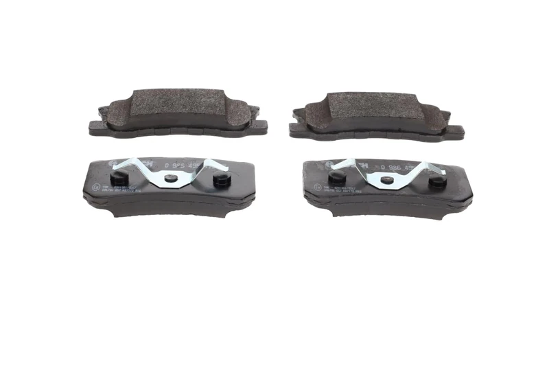 Bosch BP2165 - Brake Pads Car Rear Axle - Bosch Quality - Reduced Noise and Dust - ECE-R90 Certified - Copper-Free - 1 Set of 4 Pads - With Accessories
