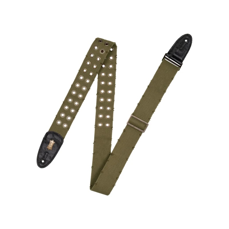 Levy's Unisex's 2" Tear Wear Cotton Guitar Strap with Brass Eyelets and Tri-Glide Adjustment Green, Standard