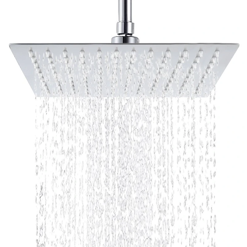 Hiendure® 12-inch High Pressure Ultra Thin 304 Stainless Steel Square Rain Shower Head