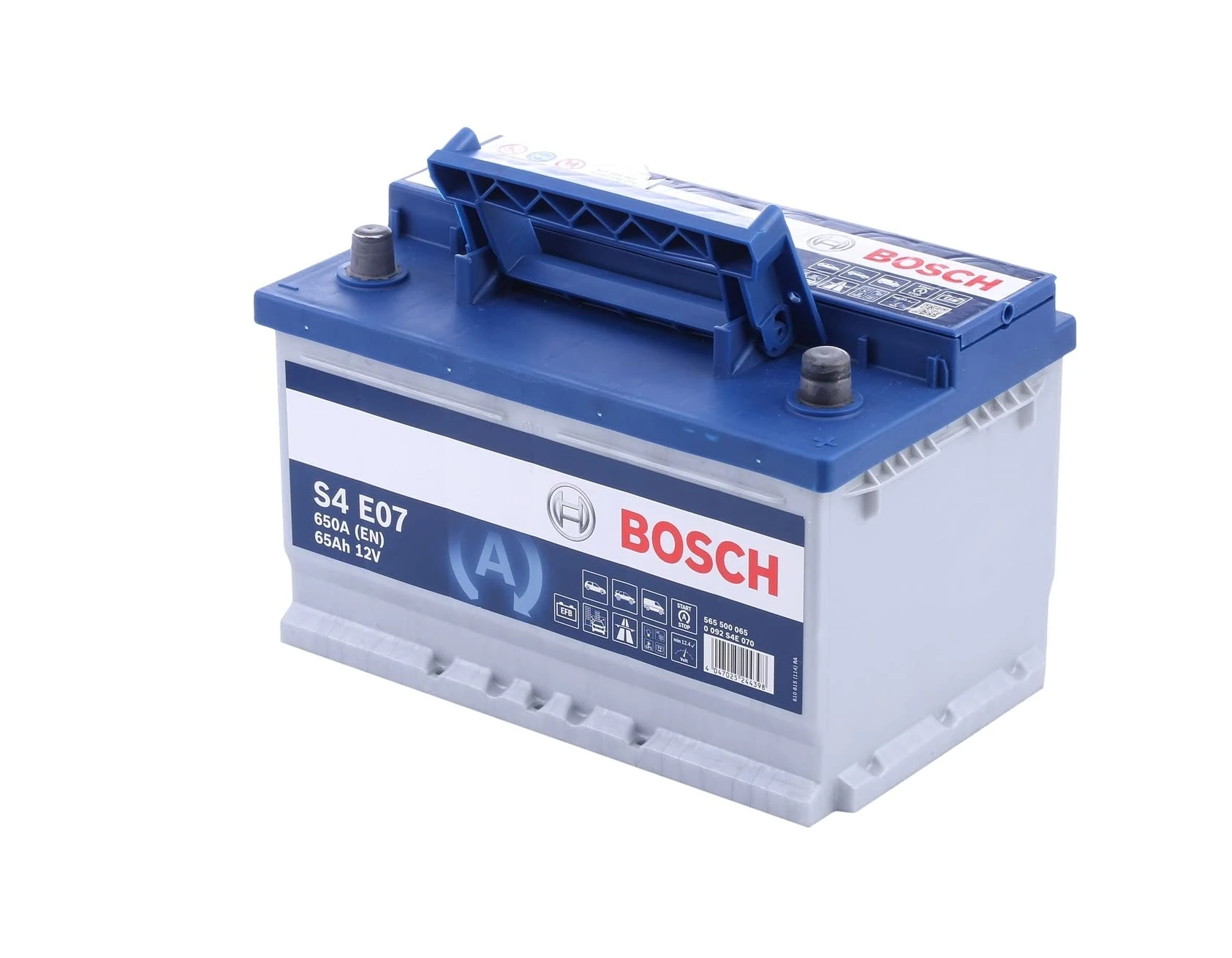 Bosch S4E07 - Car Battery - 65A/H - 650A - Efb Technology - Adapted for Vehicles with Start/Stop System