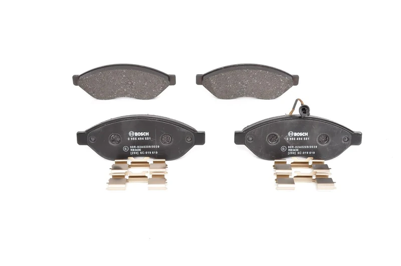 Bosch BP1502 Car Brake Pads - Front Axle - ECE-R90 Certified - 1 Set of 4 Pads
