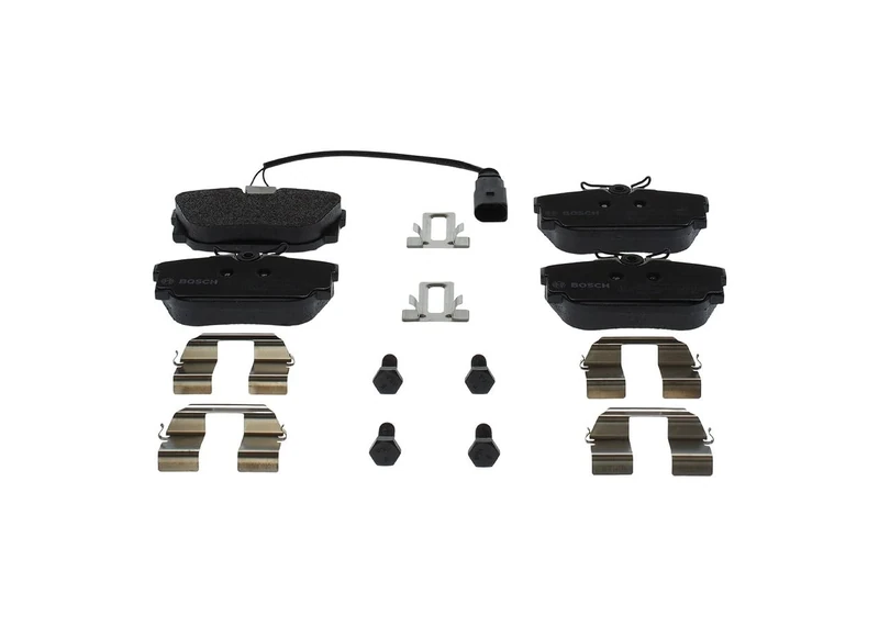 Bosch BP457 - Brake Pads Car Rear Axle - Bosch Quality - Reduced Noise and Dust - ECE-R90 Certified - Copper-Free - 1 Set of 4 Pads - With Accessories