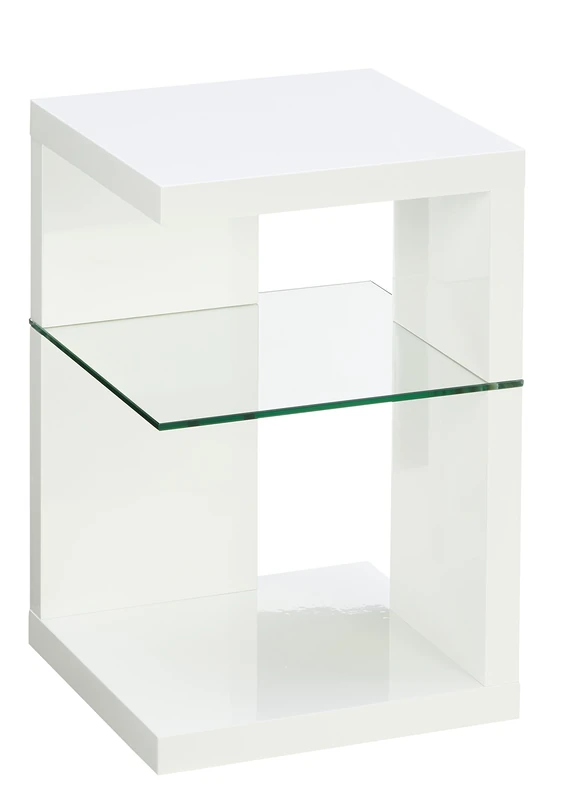HomeTrends4You 516250 Side Table/Bedside Table 60 x 40 x 40 CM White High Gloss