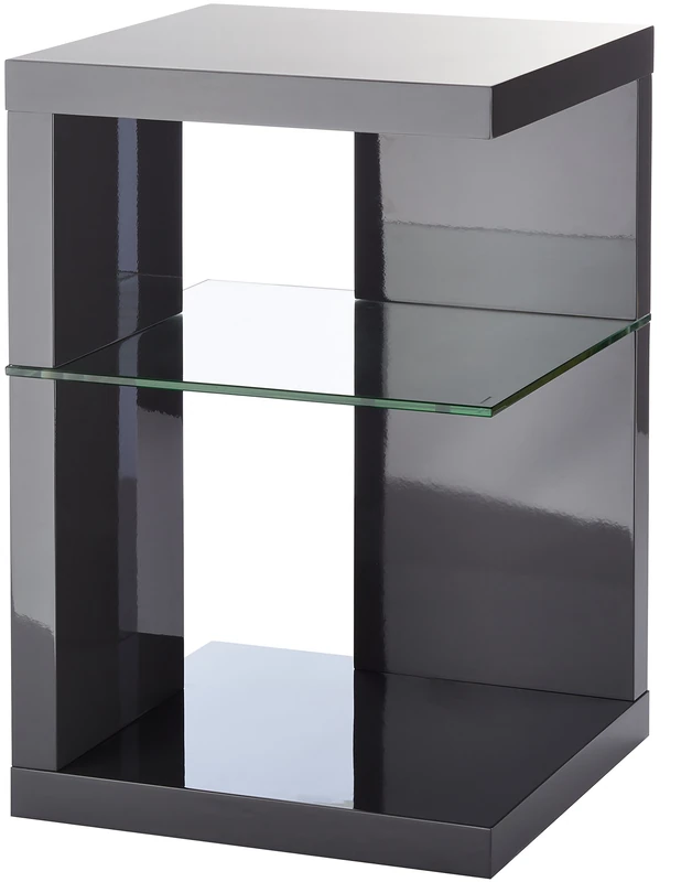 HomeTrends4You 516653 Side Table/Bedside Table 60 x 40 x 40 CM High Gloss Charcoal Grey