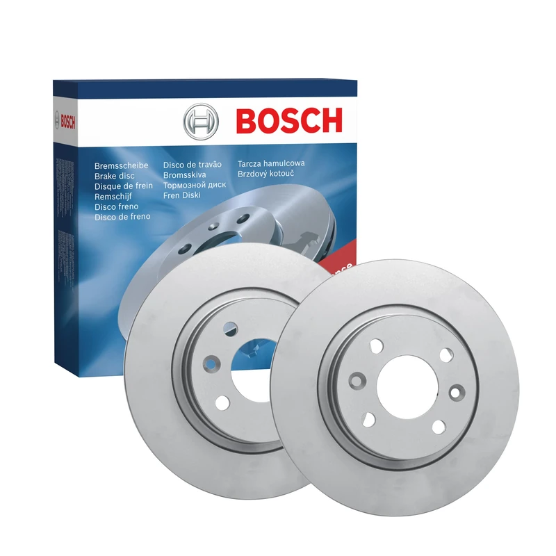 Bosch BD2080 Brake Disc Set - 259 mm Solid Discs - Front Axle - ECE-R90 Certified - Long Service Life, Advanced Corrosion Protection - 1 Set of 2 Discs
