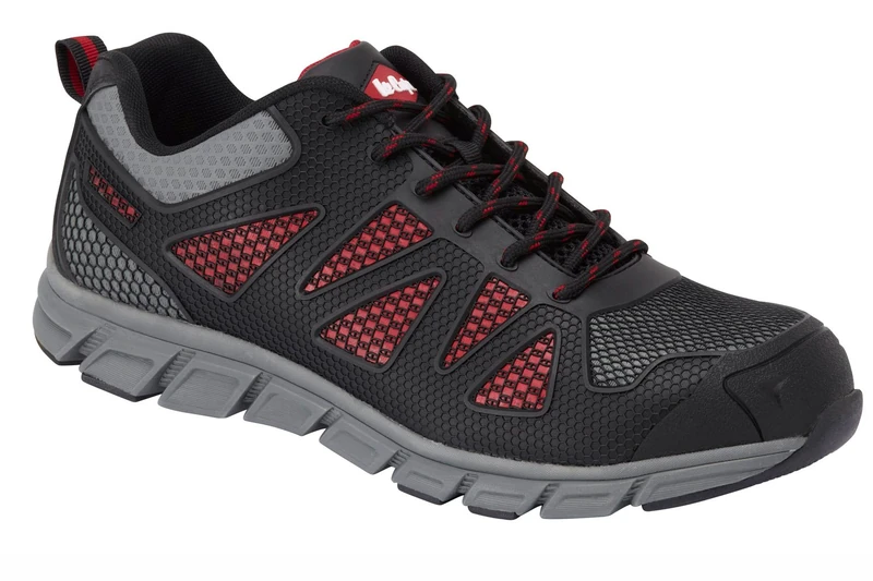 Lee Cooper Lightweight Sports Trainer Style Safety Steel, Men's Workwear Footwear, Black/Grey, 12 UK (46 EU)
