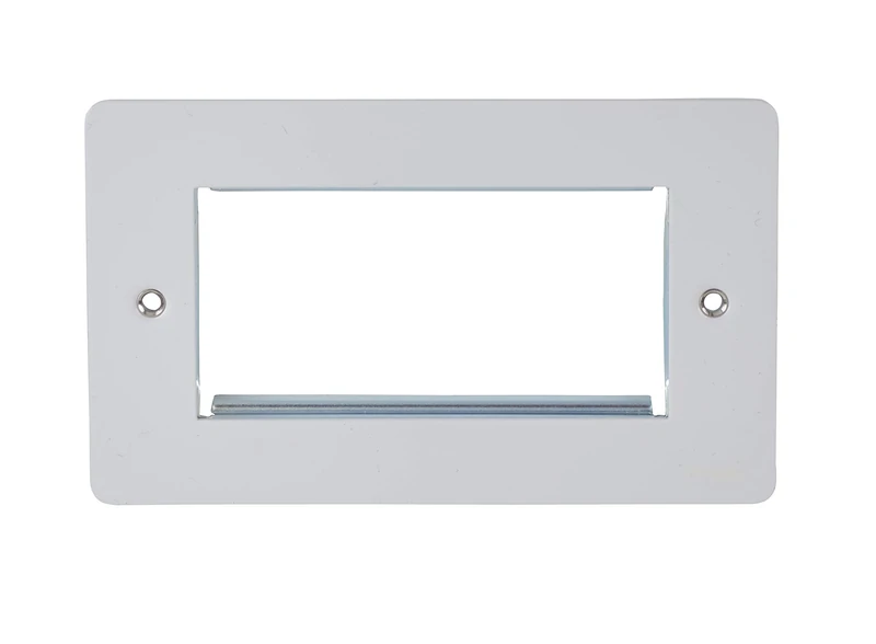 Schneider Electric Ultimate Flat Plate - 4 Gang Euro Module Plate, GU8280PW, Painted White, Pack of 5