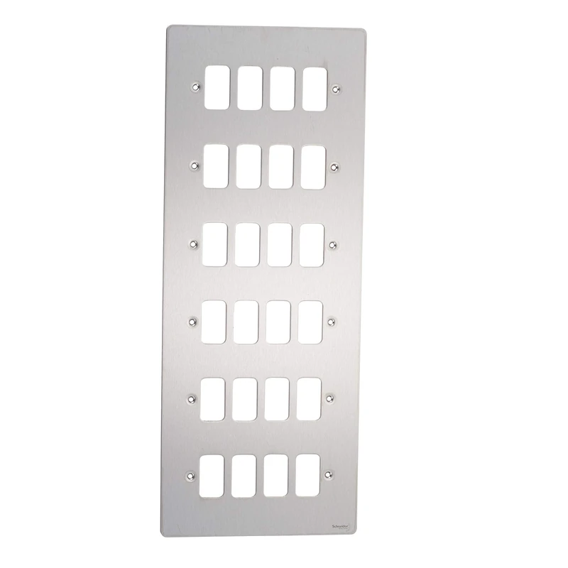 Schneider Electric - Ultimate Flat plate Grid (UFP) The 1.5mm screwless front plate profile provides the ultimate in flat plate design - Wiring Devices Stainless Steel - GUG24GSS