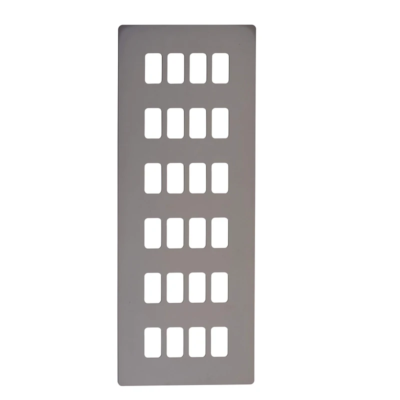 Schneider Electric Ultimate Screwless Flat Plate - 24 Gang Grid Faceplate, with Mounting Frame, GUGS24GBN, Black Nickel