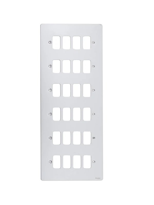 Schneider Electric - Ultimate Flat plate Grid (UFP) The 1.5mm screwless front plate profile provides the ultimate in flat plate design - Wiring Devices Mirror Steel - GUG24GMS
