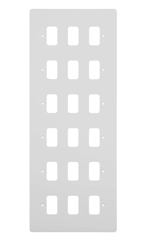 Schneider Electric Ultimate Flat Plate - 18 Gang Grid Faceplate, with Mounting Frame, GUG18GPW, White