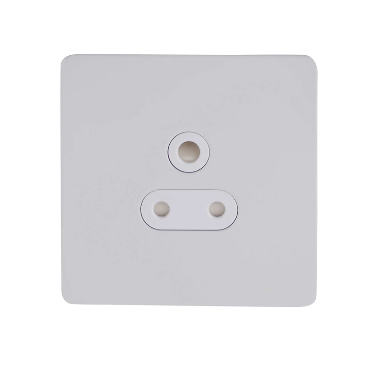 Schneider Electric Ultimate Screwless Flat Plate - Unswitched Single Power Socket Round Pin, Single Pole, 5A, GU3480WPW, Painted White with White Insert