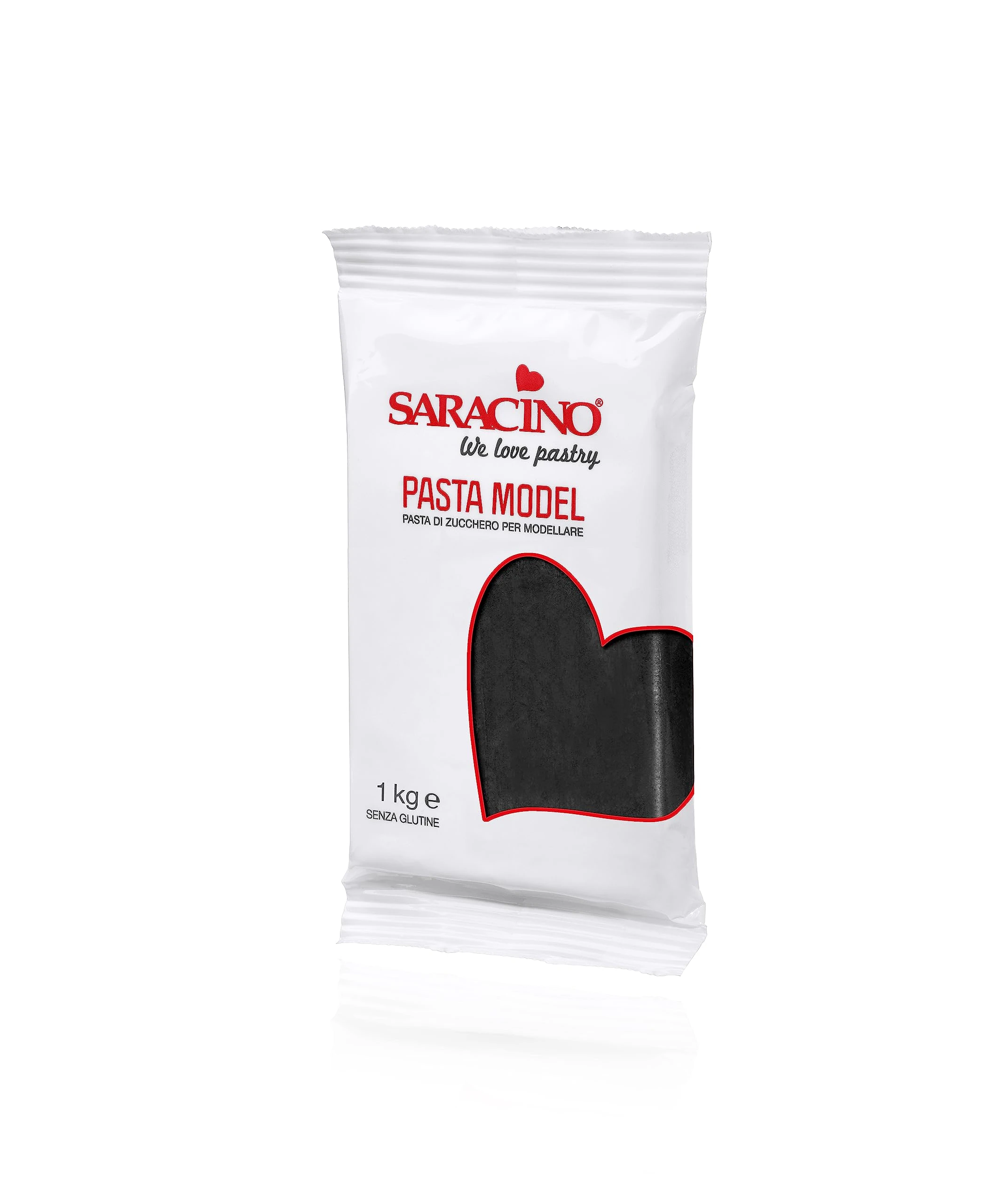 Saracino Sugar Paste Model Black Modelling Paste 1 kg Gluten Free Made in Italy