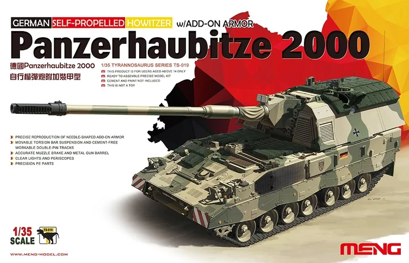 Meng "Model 1:35 GER Panzerhaubitze 2000 Self-Propelled Howitzer W/add on Armor Kit (Multi-Colour)