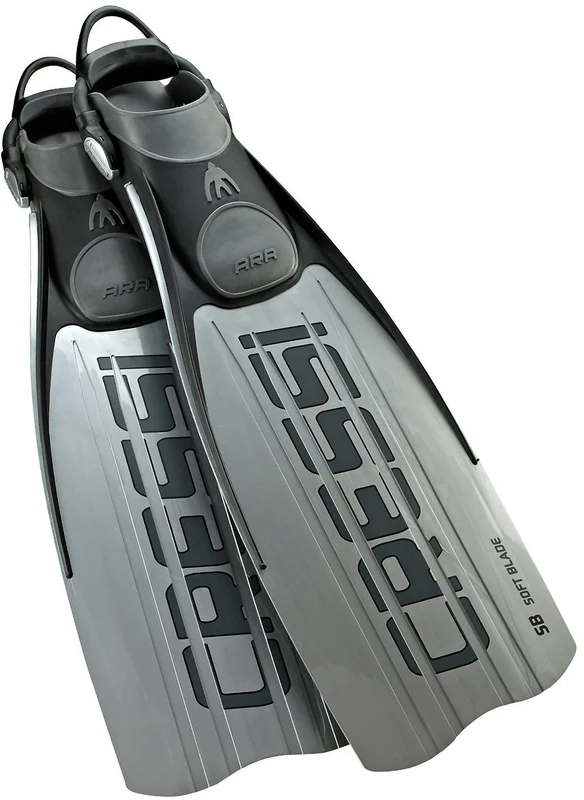 Cressi Ara Diving fins Adjustable with bungee Strap, Flossen Ara Fins, Silver