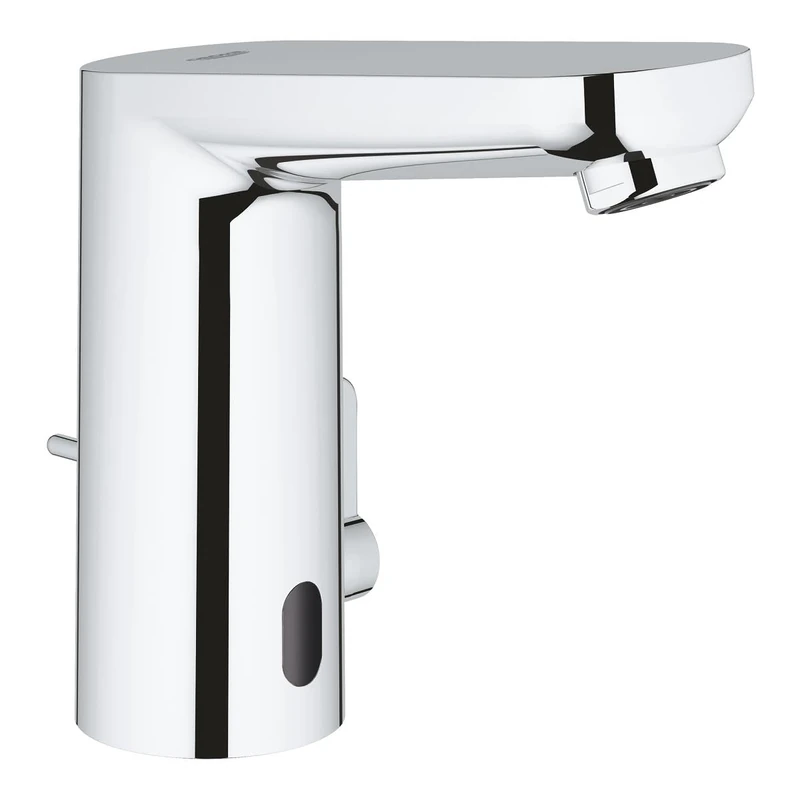 GROHE Eurosmart CE - Touchless Basin Mixer Tap with Infrared Sensor and Pop-Up Waste (Water Saving Technology, Battery Powered, 7 Pre-Set Programs, Tails 3/8 Inch), Size 132 mm, Chrome, 36331001