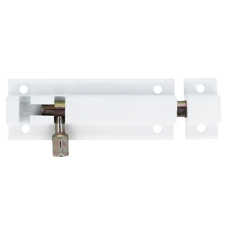 Amig - Surface-Mounted Bolt | 150 x 30 mm | Suitable for Wooden Passage Doors | Square Edges | Latch for Bathroom, Bedroom, or Office | Security Bolt | White Aluminium