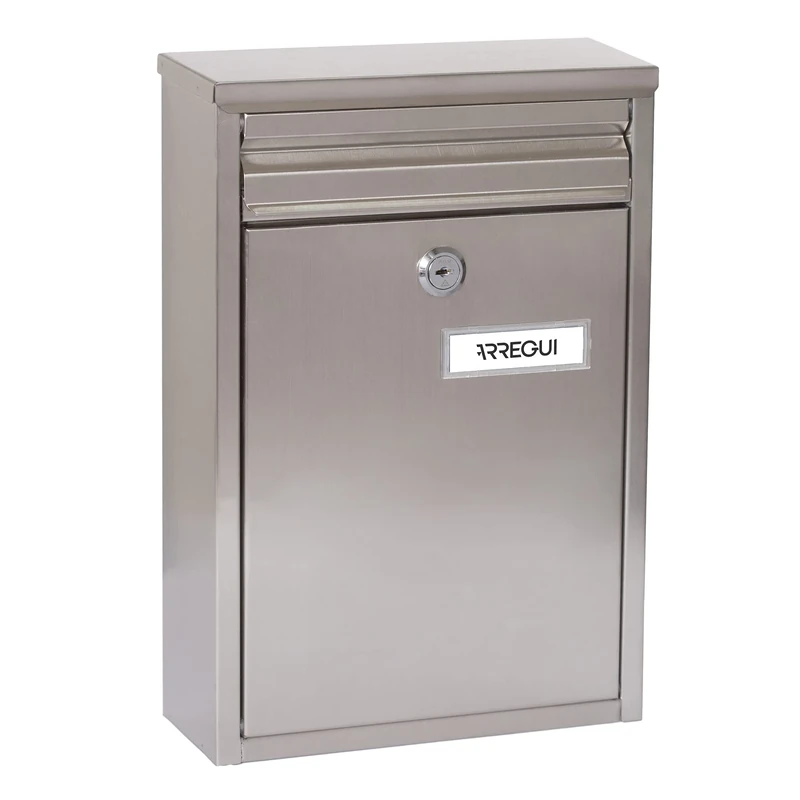 ARREGUI Zaguán E5757 Stainless Steel Exterior Mailbox Size S (DIN A5) | Small Wall Mailbox | Mailbox with Back Mouth Letter Collection | Rain | Anti-Corrosion | Stainless Steel