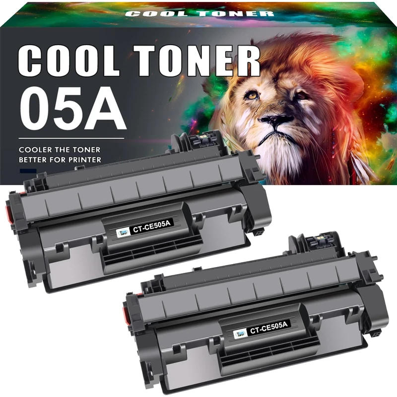 Cool Toner 2 Pack Black Toner Cartridge Replacement for HP 05A CE505A 05X CE505X LaserJet P2030 P2035 P2035N P2050 P2055 P2055D P2055DN P2055X
