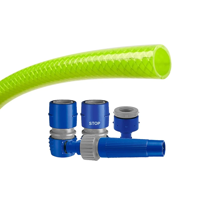 TATAY set Green Line hose, in rolls of 25 m, reinforced, flexible, cadmium-free and BpA-free, and equipped with complete watering set, soft-touch and anti-UV properties. Ideal for occasional use