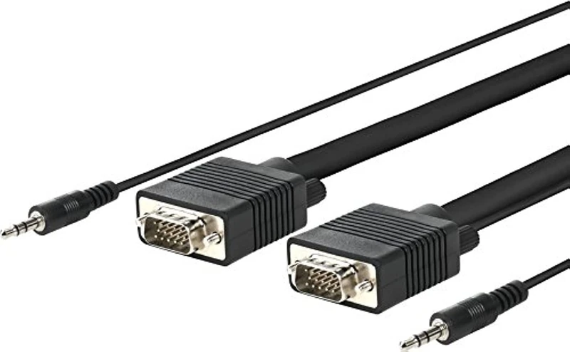 VivoLink provgas15 15 m VGA (D-Sub) + 3.5 mm VGA (D-Sub) + 3.5 mm BLACK CABLE VGA – VGA Cables (VGA (D-Sub) + 3.5 mm; VGA (D-Sub) + 3.5 mm, Male, Male, Right, Right)