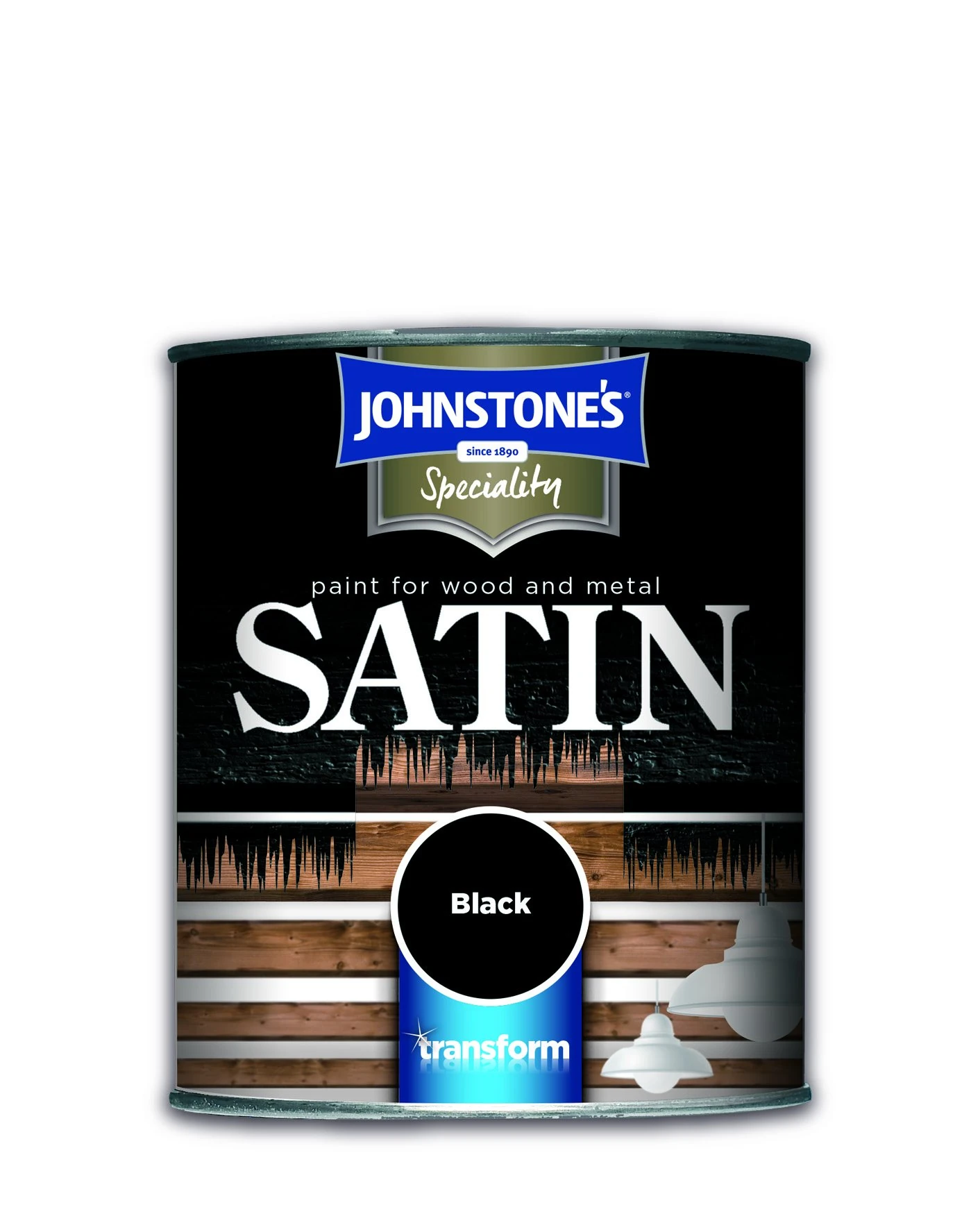 Johnstone's SATIN PAINT FOR WOOD and METAL BLACK 0.25L