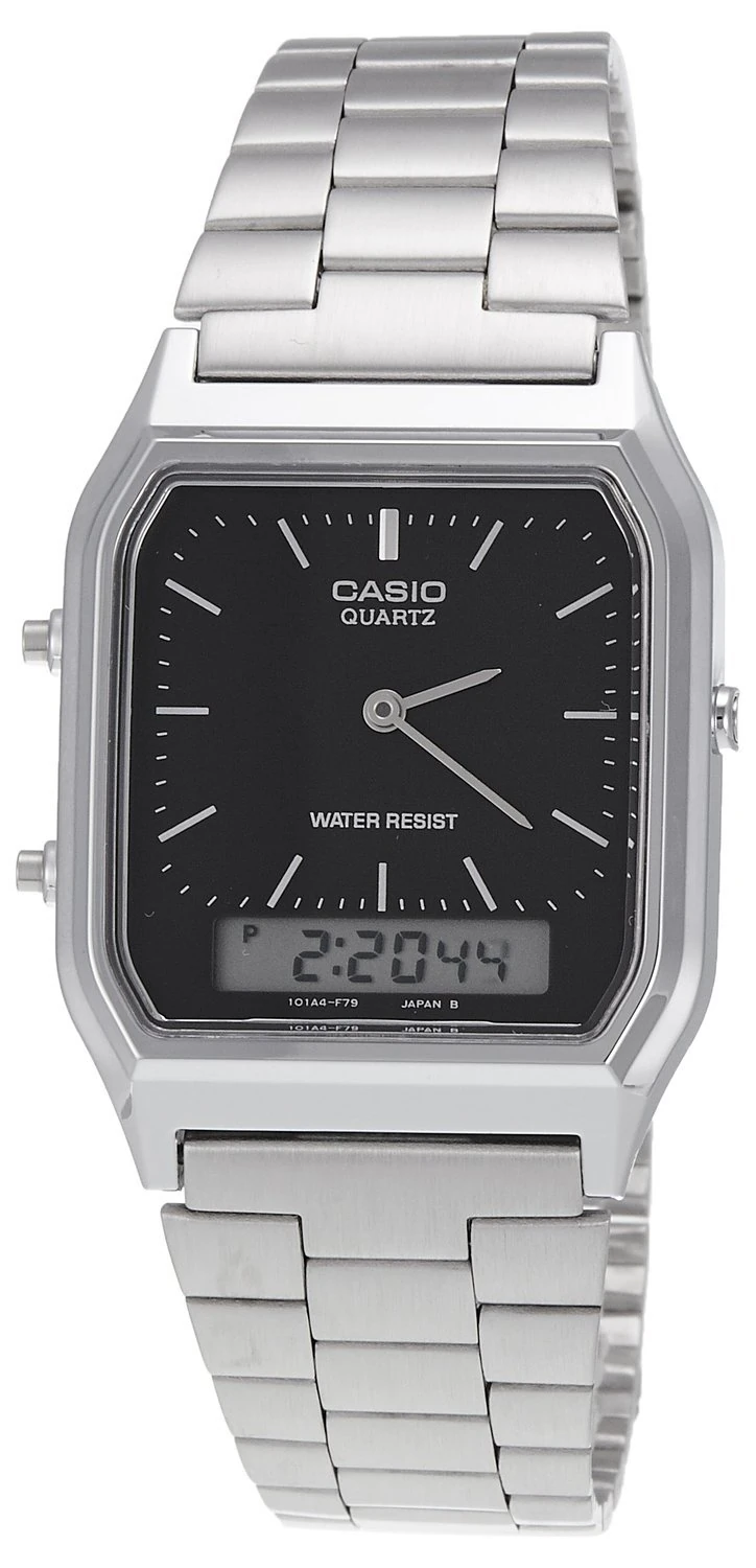 Casio Gents Analogue & Digital Stainless Steel Bracelet Strap Watch AQ-230A-1DMQ